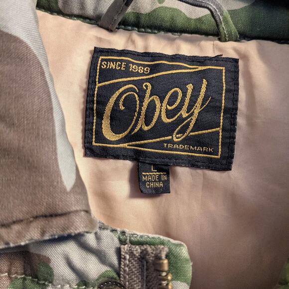 Obey Giant Mens Camo Parka Winter Jacket - Picture 5 of 7